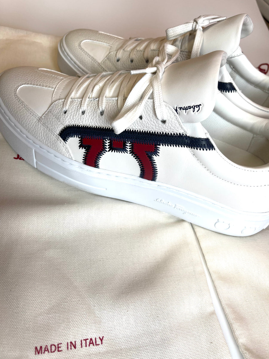 SALVATORE FERRAGAMO MEN'S White Sneakers – thankunext.us
