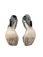 Load image into Gallery viewer, Fendi Calfskin Ffreedom Metallic Silver Sandal Heel