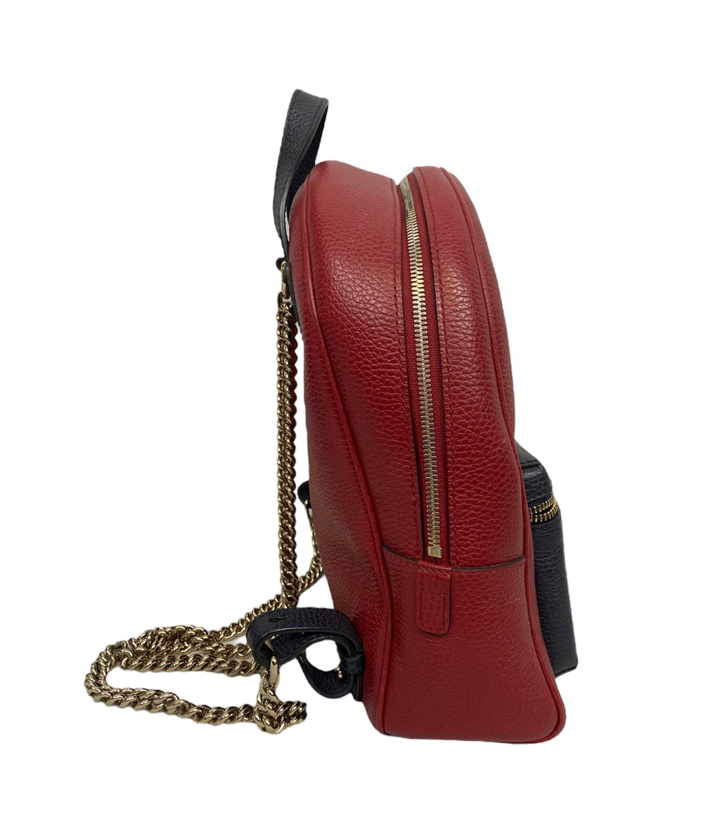 Gucci Red/Navy Calfskin Soho Backpack – thankunext.us