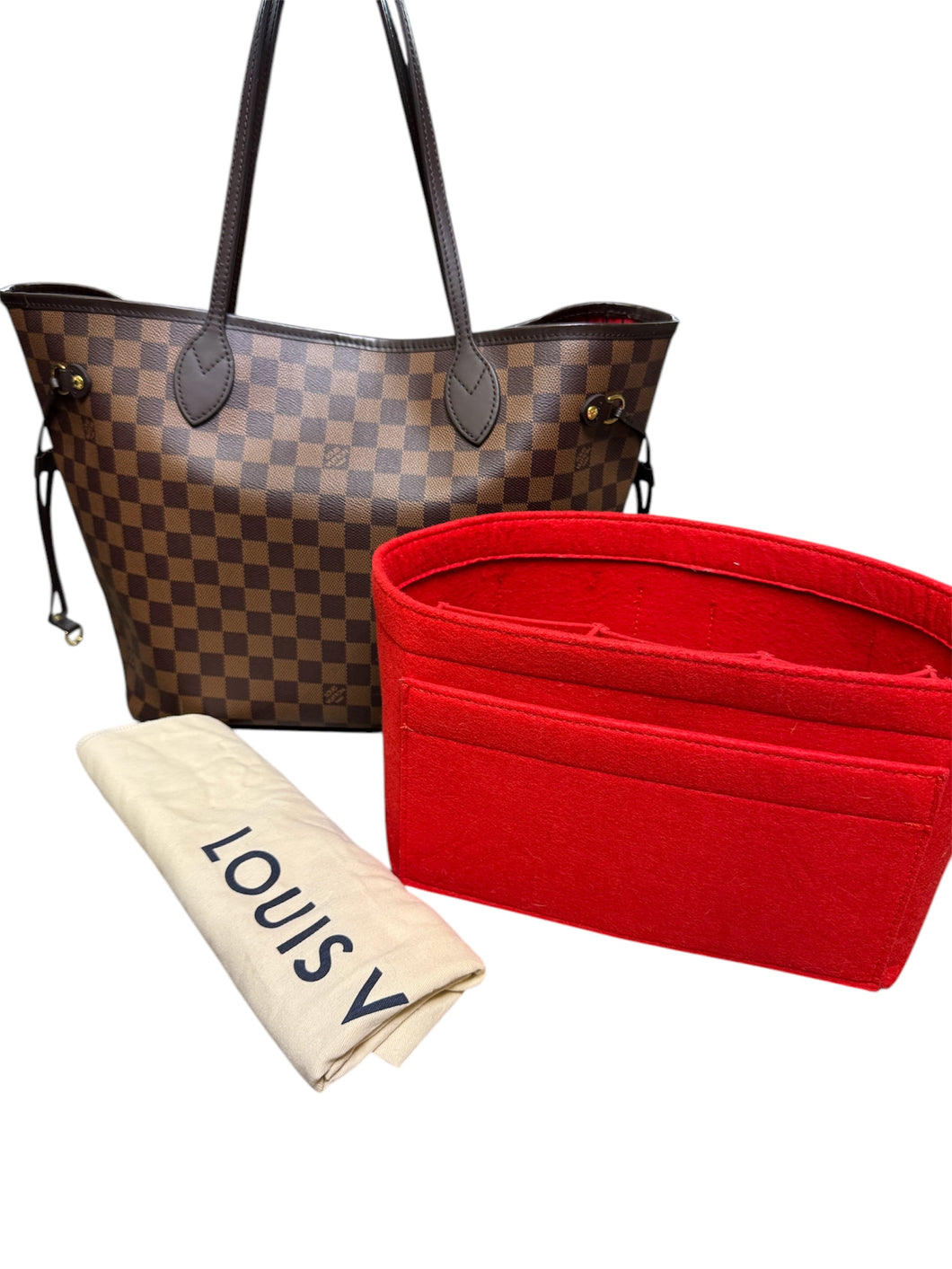 Louis Vuitton Neverfull Damier Red Interior