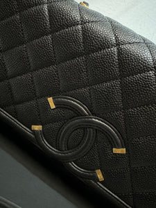 Chanel Quilted small cc filigree flap black caviar