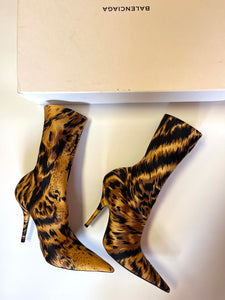 Balenciaga Animal Print Ankle Boots