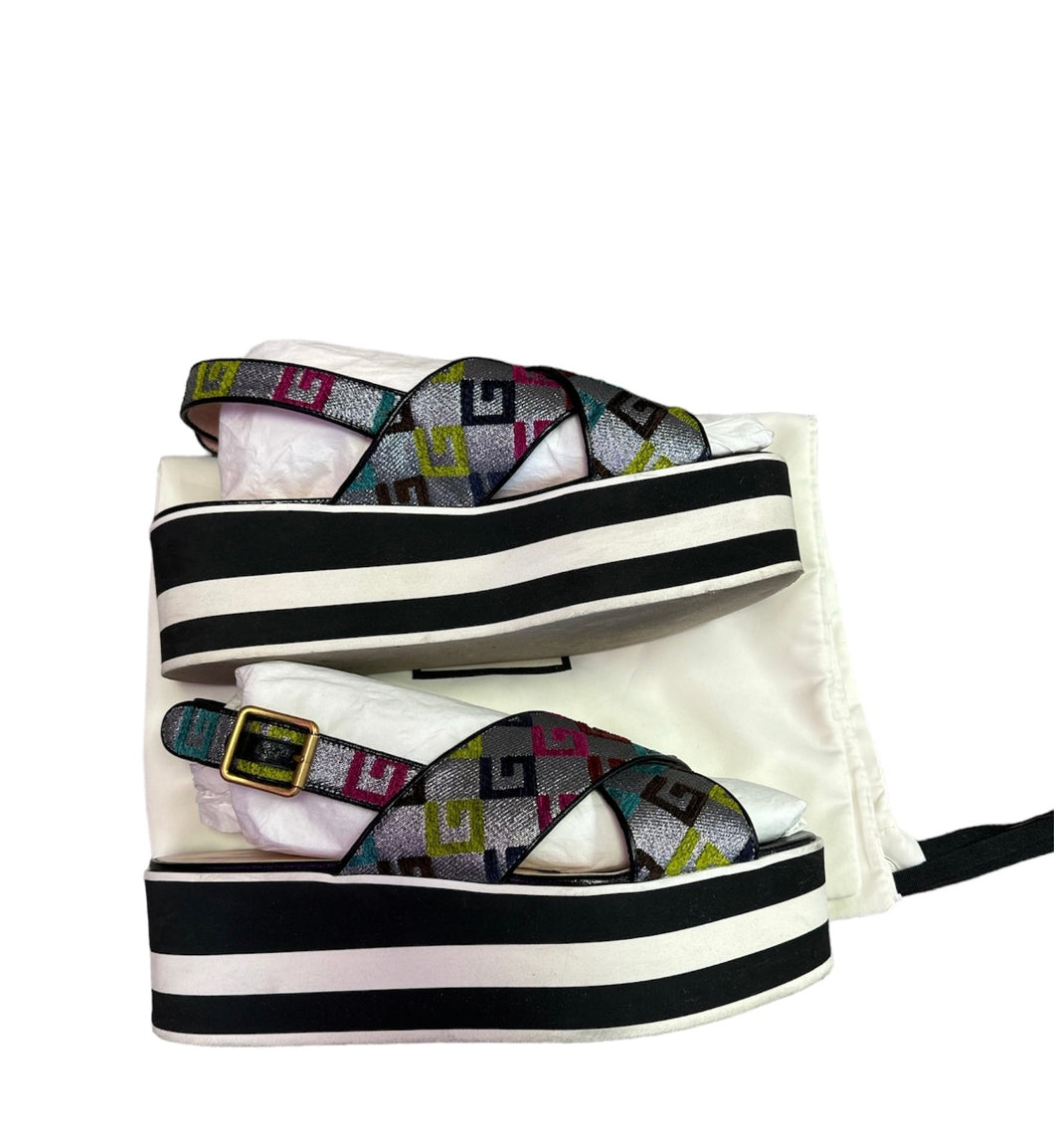 Gucci Slingback Rainbow Monogram