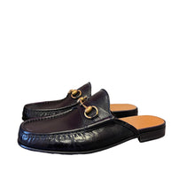 Load image into Gallery viewer, Gucci Quentin Black Leather Mules
