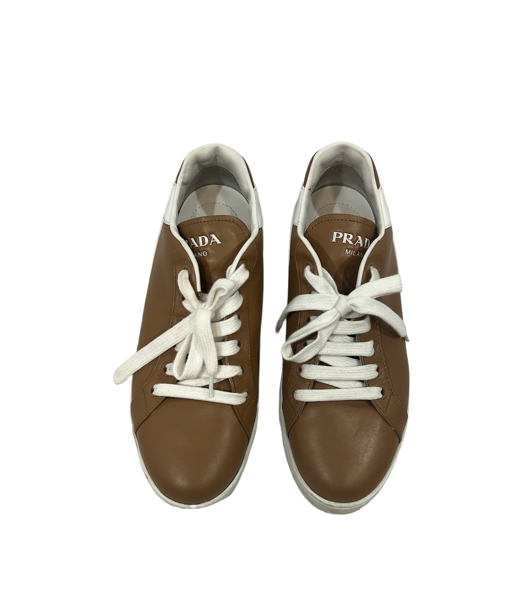 Prada brown leather sneakers ￼