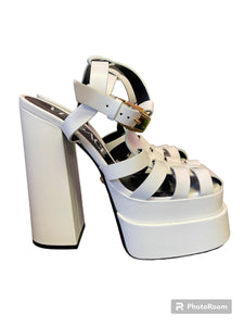 Versace White Women Platform Heels