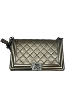 Chanel Boy Bag Metallic Old Medium