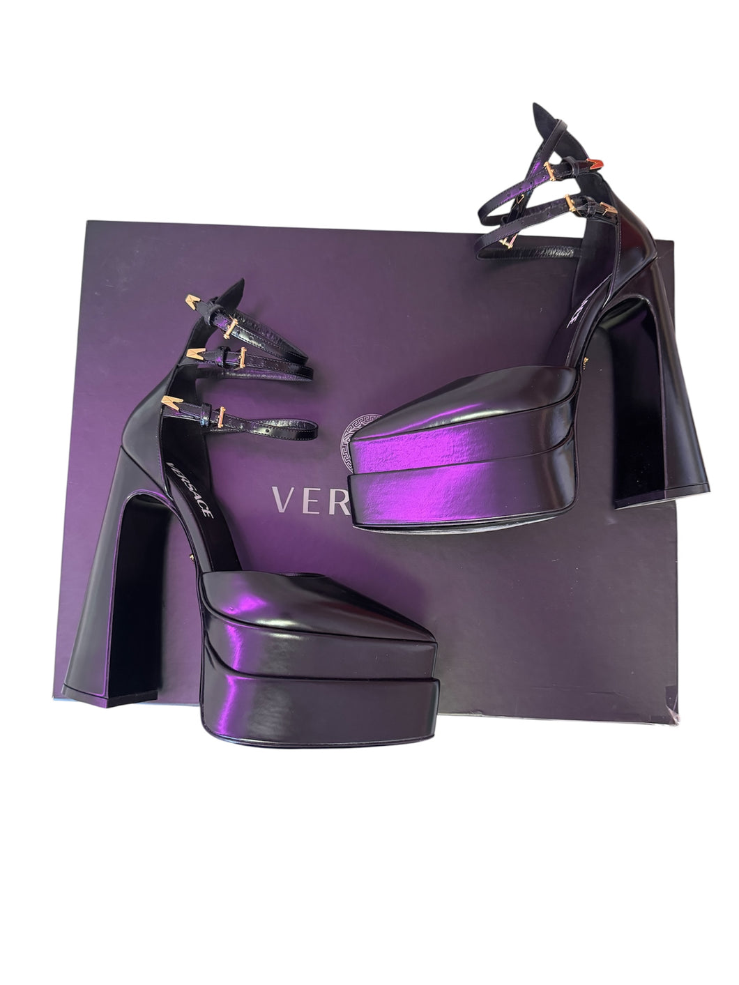 Versace Black Platform Heels