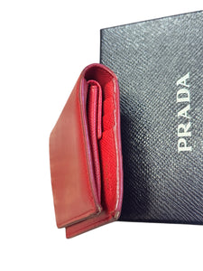 Prada Red Wallet with Logo