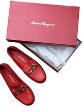 Load image into Gallery viewer, Salvatore Ferregamo Leather Rolo Loafers Reversible Gold/Silver Hardware
