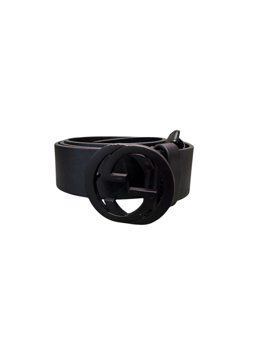 Gucci GG mens black on black belt
