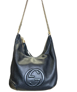 Gucci Black Leather Soho Tote