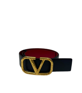 Valentino Garavani Reversible Black/Red Belt