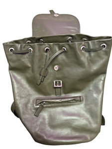 Prada Army Green Leather Backpack