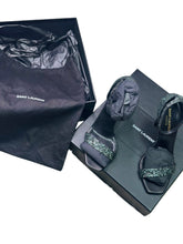 Load image into Gallery viewer, Saint Laurent Green Glitter Amber 101 Ankle Strap Heel
