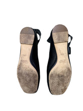 Load image into Gallery viewer, Chloé Strappy Square Toe Ballet Flats in Black Leather
