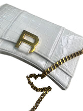 Load image into Gallery viewer, Balenciaga Hourglass White Crocodile Leather Mini Bag
