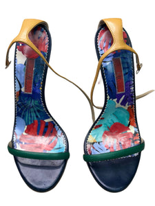 Carolina Herrera Leather Printed Sandal Heels