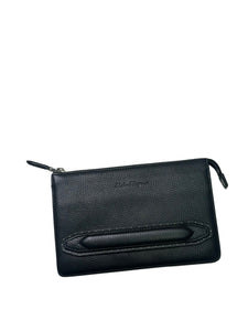 Salvatore Ferregamo Leather Clutch Black Bag