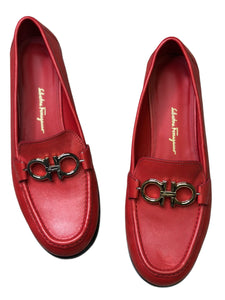 Salvatore Ferregamo Leather Rolo Loafers Reversible Gold/Silver Hardware