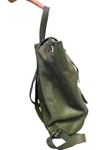 Prada Army Green Leather Backpack