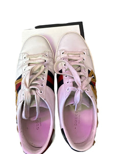 Gucci Ace Gold Loved White Sneakers