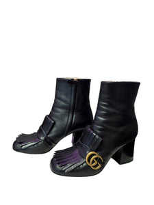 Gucci Double G Logo Leather Boots