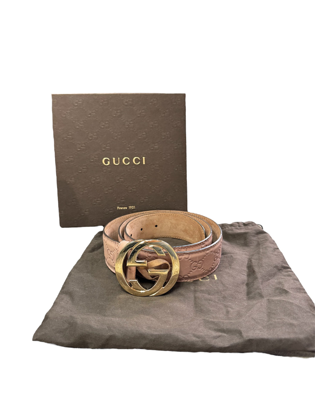 Gucci Guccissima Nude Pink belt