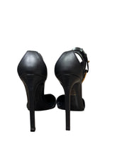 Load image into Gallery viewer, Gucci Lifford Black Leather Horsebit Ankle Strap Heels
