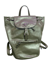 Load image into Gallery viewer, Prada Army Green Leather Backpack
