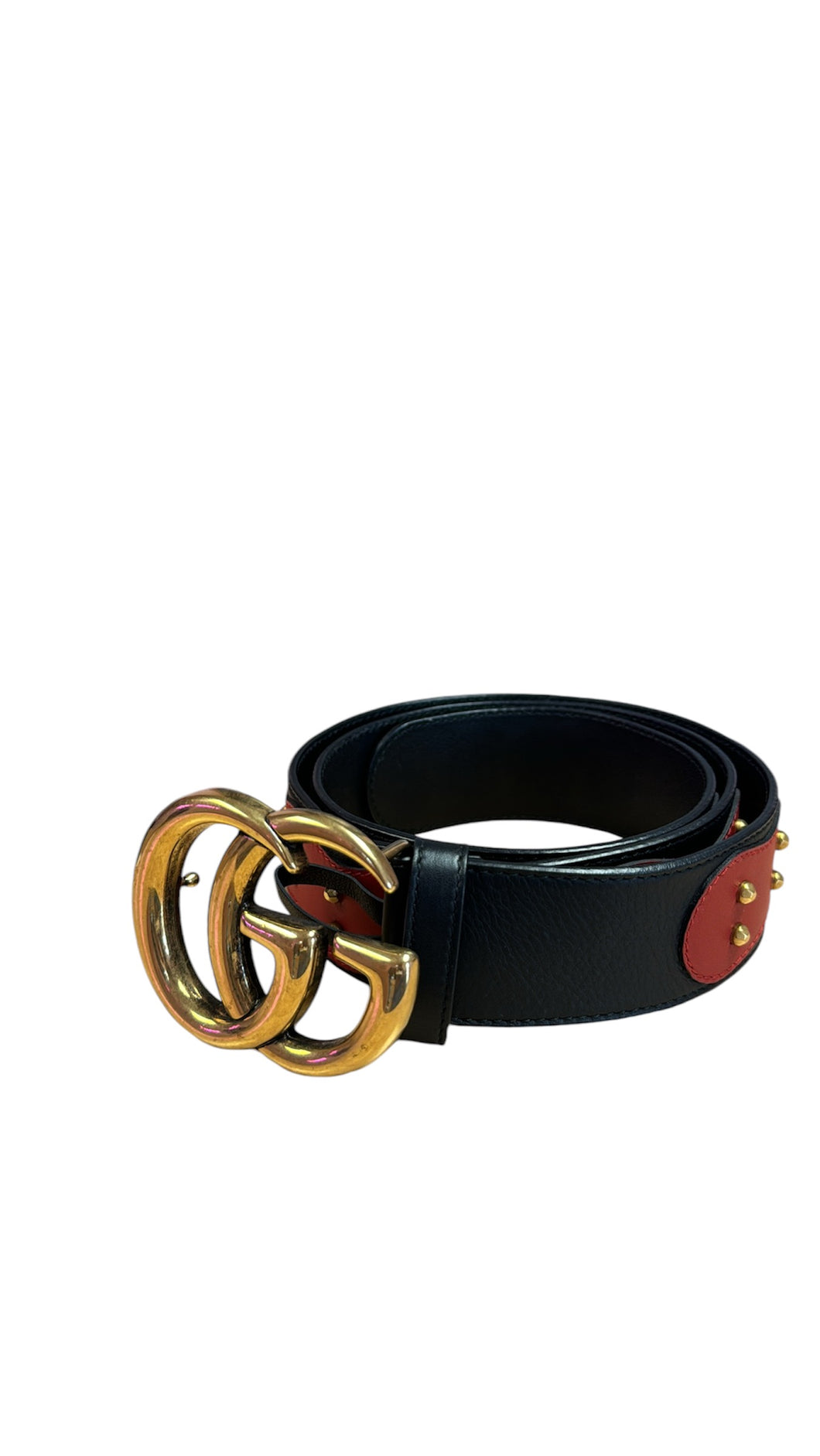 Gucci Black/Red double G marmont belt