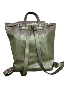 Prada Army Green Leather Backpack