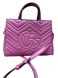 Gucci Gg marmont small top handle pink bag