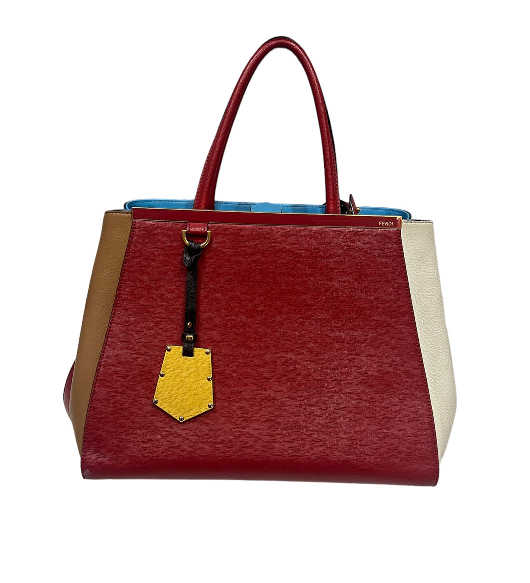 Fendi 2jours Red Leather Bag