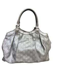 Gucci Silver Monogram Bag