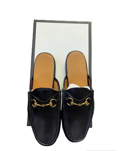 Gucci Quentin Black Leather Mules