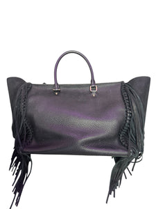 Carolina Herrera Black Fringe Bag