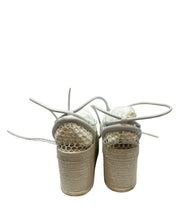 Load image into Gallery viewer, Bottega Veneta White Sporty Web Wedge Espadrilles Leather Crochet
