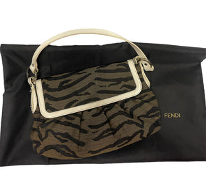 FENDI VINTAGE ANIMAL PRINT SHOULDER BAG