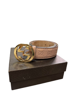 Gucci Guccissima Nude Pink belt