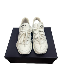 Prada Plain Logo White Sneakers