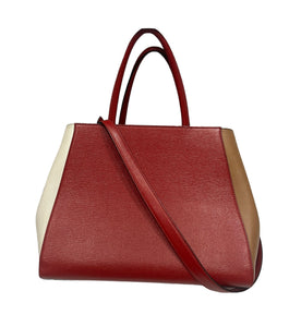 Fendi 2jours Red Leather Bag