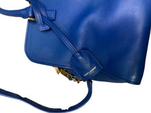 Load image into Gallery viewer, YSL Medium Monogram Blue Leather Cabas
