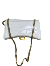 Load image into Gallery viewer, Balenciaga Hourglass White Crocodile Leather Mini Bag
