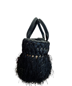 Prada Rafia & Midollino Fringe Tote