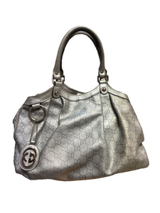 Gucci Silver Monogram Bag