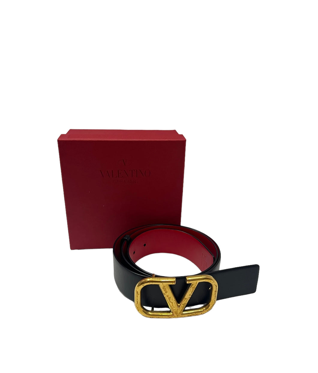 Valentino Garavani Reversible Black/Red Belt