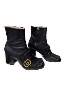 Gucci Double G Logo Leather Boots