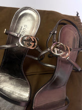 Load image into Gallery viewer, Gucci Silver Strappy Heels
