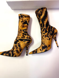 Balenciaga Animal Print Ankle Boots